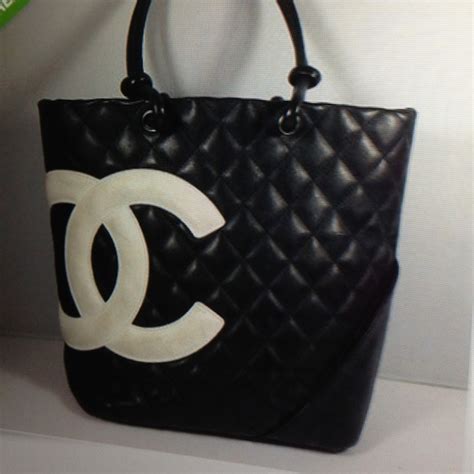 chanel black and white replica purse white logo|cheap chanel knock off purses.